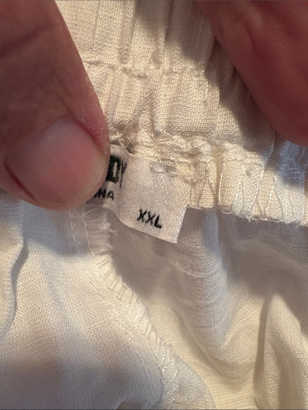 Men's White Elastic-Waist Chinos - Picture 9 of 9